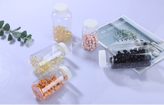 PET 10poz 300ml Clear Plastic Capsule Bottle With Child Resistant Cap