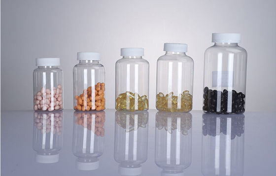 PET 10poz 300ml Clear Plastic Capsule Bottle With Child Resistant Cap