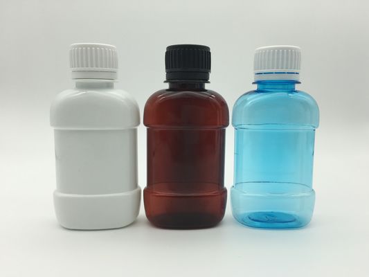 ขวดน้ำยาบ้วนปากมินิพลาสติก PE สีชมพูแบน 250ml